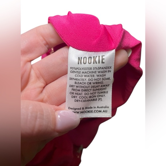 NWT Nookie Envy Cutout Gown in Hot Pink Size Medium | Slit Maxi Dress - Picture 5 of 6